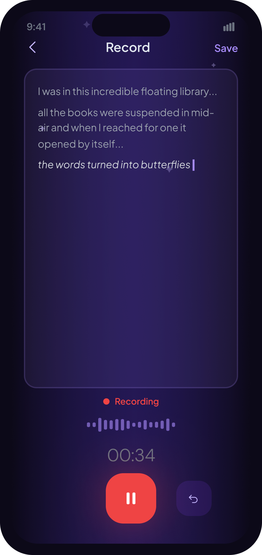 Unsomnia Recording Active Screen