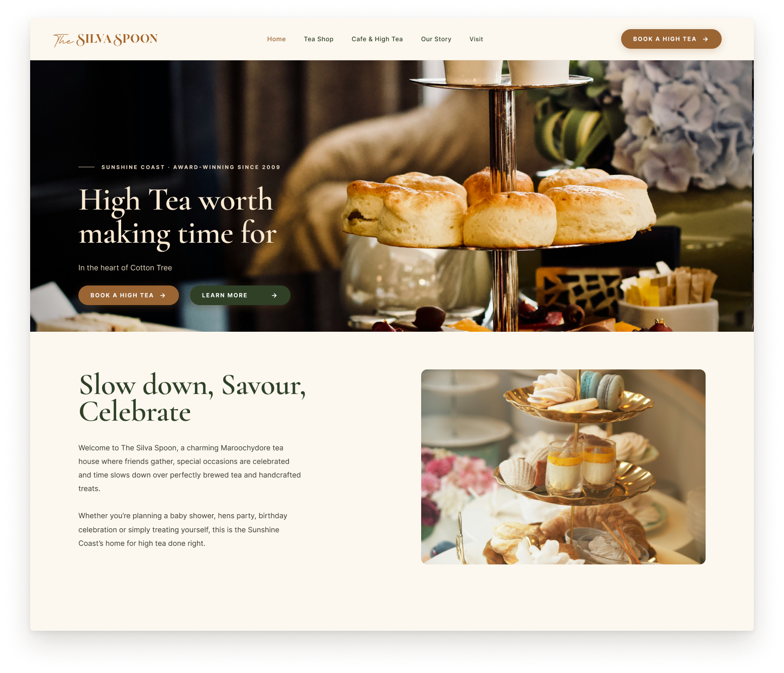 The Silva Spoon High Tea page