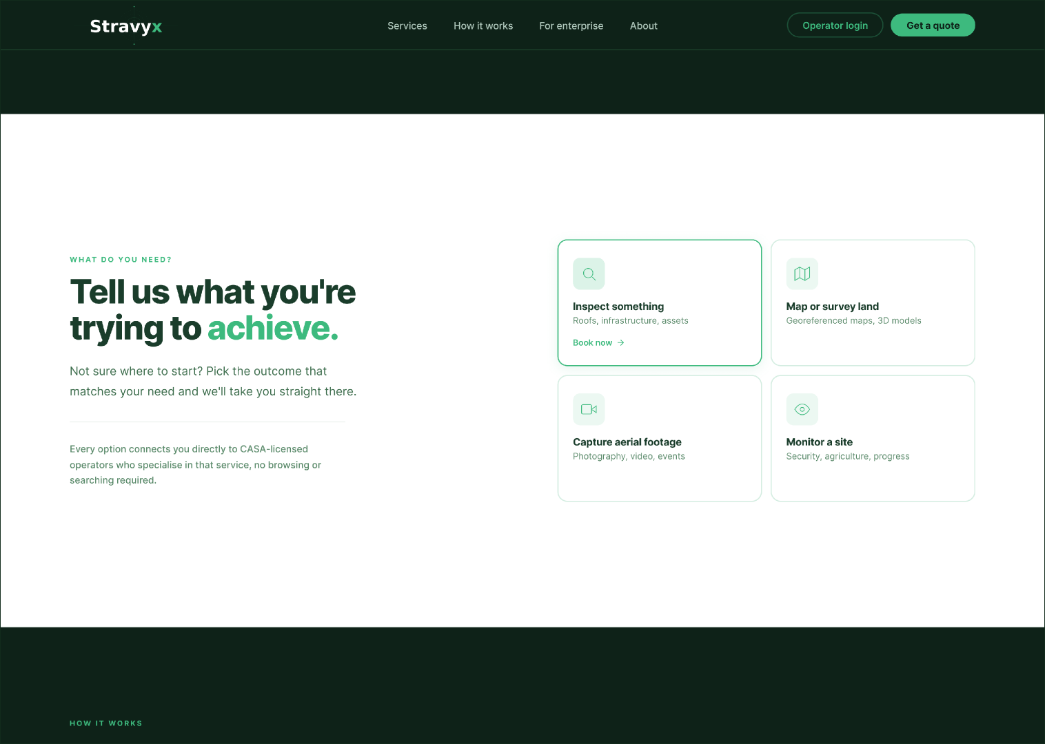 Stravyx outcome-based service selection