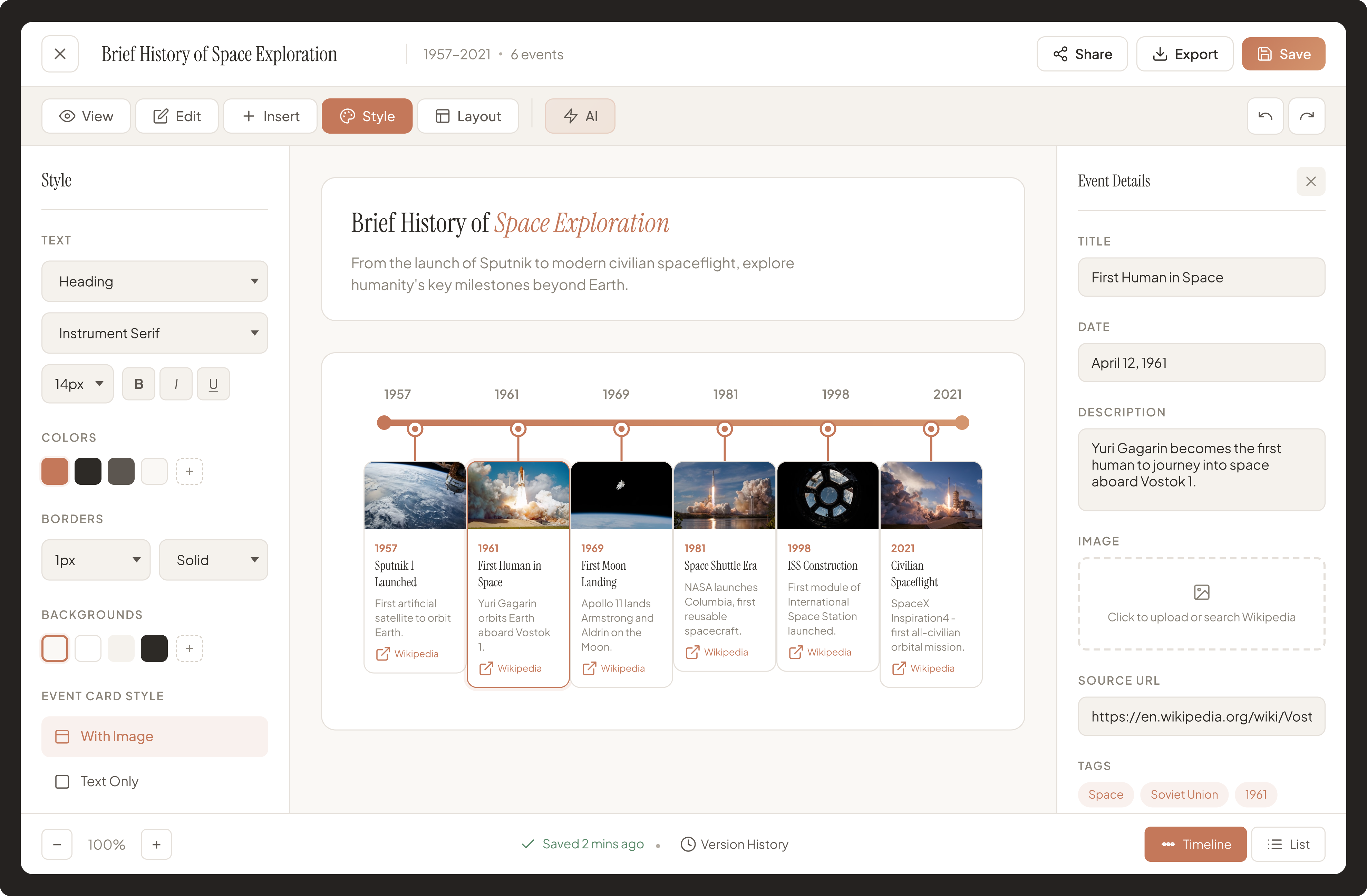 TimeScaled Timeline Editor